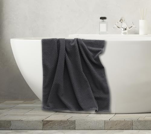 COTTON CRAFT Euro Spa Waffle Weave 6 Piece Towel Set - 100% Cotton - Charcoal - color: Grey, size: 6 Piece Towel Set