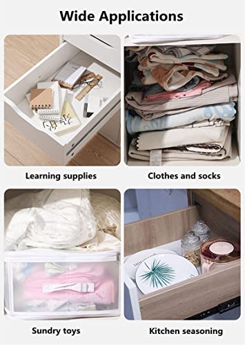 8pcs DIY Plastic Drawer Organizer Adjustable Drawer Dividers for Home Tidy Closet, Socks, Underwear, office school supplies, kitchen utensil tools (Clear White) - color: Transparent White