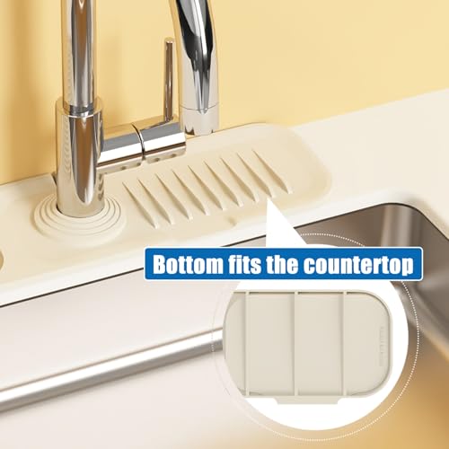 Kitchen Sink Faucet Mats, Faucet Protectors and Drain Mats, Kitchen Sink Sponge Holders, Kitchen Sink Area Drainboards, Kitchen Sink Mats(Clear,17.7x3.9in) - color: Clear, size: 17.7x3.9in