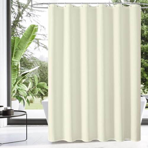 MitoVilla Ivory Modern Shower Curtain Set, Cream Fabric Shower Curtains for Luxury Bathroom Decor, Neutral Beige Hotel Cloth Shower Curtain, Beige/Cream, 72 x 72 - color: Ivory, size: 72"W x 72"L (Pack of 1)