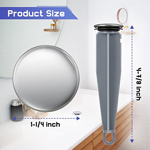 Enhon 3 Pack Pop up Stoppers Compatible with Moen Drain Components | Chrome Bathroom Sink Drain Plunger, 4-7/8 Tall, 1-1/4 Cap Dia, with 1 Mounting Hole and Gasket Seal, Compatible with 88994