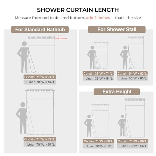 River Dream Linen Textured No Hooks Shower Curtain with Liner,Linen,36x74 | Stall,Mesh Top Window,with Snap-in Liner,Heavy Duty Fabric,Quick Dry,Bottom Magnets,Water-Repellent,Washable,Bathroom Set - color: Linen, size: 36"W x 74"L (Pack of 1)