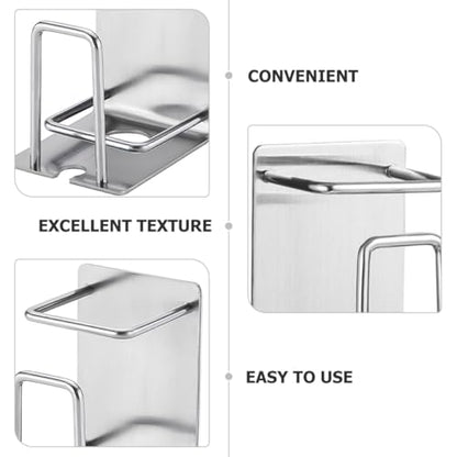 LIFKOME Wall Mounted Toothbrush Holder and Toothpaste Holder 304 Stainless Steel Nail-Free Bathroom Organizer with Rinsing Cup for Home and Travel