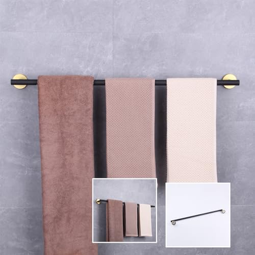 GERZWY Black & Gold Towel Bar, 30 Inch Stainless Steel Bathroom Wall Mounted Towel Rail, Hand Towel Holder AG1101C75-BD - color: Black & Gold, size: 30 Inch (Pack of 1)