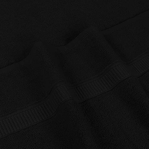 Utopia Towels - Luxurious Jumbo Bath Sheet 2 Piece - 600 GSM (35X70 Inches) 100% Ring Spun Cotton - Highly Absorbent and Quick Dry Extra Large Bath Towel - Super Soft Hotel Quality Towel (Black) | Extra Large Ring Spun Cotton Bath Sheets - Soft, Plush, Qu