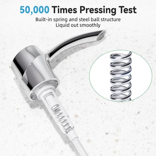 Kitchen Sink Soap Dispenser Chrome, Lotion Dispenser, ABS Dispenser Built-in Pump Head with 17 oz PET Bottle, Refill from Top - color: Chrome, style: 17oz Bottle