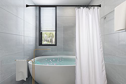 Shower Hooks - Shower Curtain Rings for Bathroom - Rust Proof Shower Curtain Hooks for Shower Curtain or Liner - Set of 12, Matte Black - color: Black