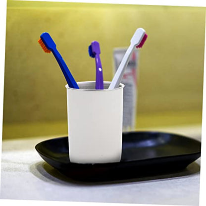 Zerodeko Daily Use Multi-Functional Toothbrush Storage Cup Stainless Steel Rinse Cup for Boys and Girls Travel-Friendly Design Space-Saving Stackable Bathroom Essential