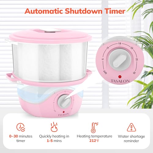 TASALON Pink Hot Towel Steamer for Facials, 5-Min Quick Heating Towel Warmer Machine, Portable Spa Salon Equipment with Aromatherapy for Massage - size: S Size