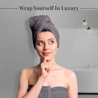 Tens Towels 8 Piece Towel Set, 2 XL Bath, 2 Hand, 4 Washcloth, Dark Grey | 100% Cotton, Lighter Weight, Quicker to Dry, Super Absorbent, Perfect for Bathroom - color: Dark Grey