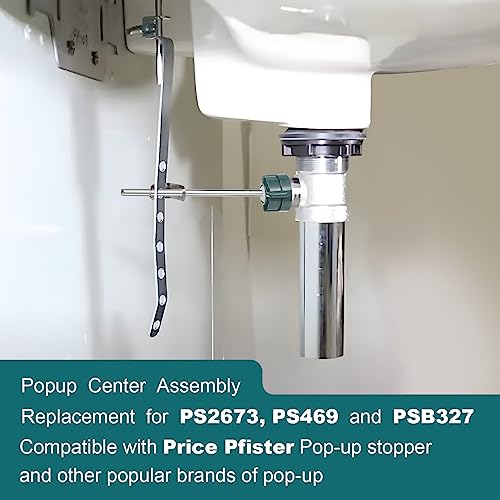 2 Pcs Pop up Center Assembly, Compatible with Price Pfister Pop up Stopper | Compatible with Price Pfister Pop up Stopper, Pivot Rod Bathroom Sink Repair Kit, Chrome