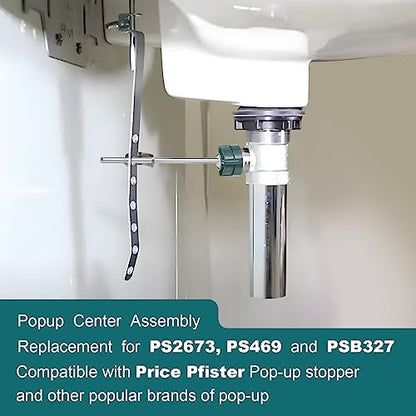 2 Pcs Pop up Center Assembly, Compatible with Price Pfister Pop up Stopper | Compatible with Price Pfister Pop up Stopper, Pivot Rod Bathroom Sink Repair Kit, Chrome