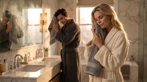 6 Piece 100% Cotton Bath Towel Set - 2 Bath - 2 Hand - 2 Face, Grey | 100% Cotton • Thick & Plush • Hotel Quality • Ultra Soft • Highly Absorbent • Quick Dry • Low Lint • Machine Washable - color: Light Grey