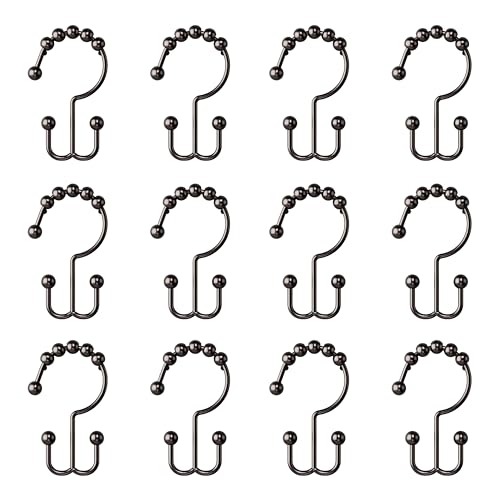 Zenna Home Metal Double Glide Shower Rings, Oil Rubbed Bronze – Set of 12 Heavy Duty, Rust-Resistant Shower Rings with Smooth Glide for Shower Curtains and Liners - color: Oil Rubbed Bronze