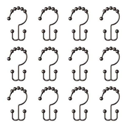 Zenna Home Metal Double Glide Shower Rings, Oil Rubbed Bronze – Set of 12 Heavy Duty, Rust-Resistant Shower Rings with Smooth Glide for Shower Curtains and Liners - color: Oil Rubbed Bronze