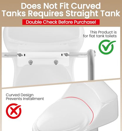HOMLAND Toilet Safety Rails for Seniors, 350LB Aluminum Toilet Handle | Adjustable Height & Width, Soft Padded Handles, Anti-Slip Rubber Feet, Toilet Safety Frame, Toilet Grab Bars For Elderly