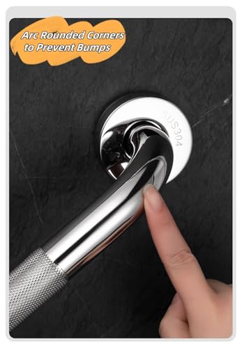 Bathroom Grab Bars Stainless Steel Handrail Bathtubs and Showers Toilet Handle Safety Bathtub Anti Slip Handrail for Handicap Elderly Disabled Injury - size: 19.6inch