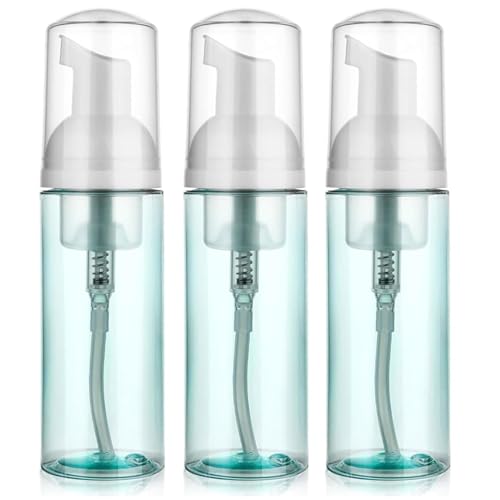 3 Pack Foam Pump Bottle Travel 60 ml/2 oz Small Size Mousse Foaming Soap Dispenser, Clear Plastic Foam Soap Dispenser Mini Empty Refillable Pump Containers (Green) - color: Green