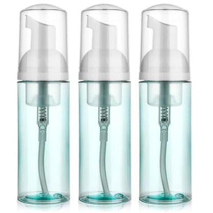 3 Pack Foam Pump Bottle Travel 60 ml/2 oz Small Size Mousse Foaming Soap Dispenser, Clear Plastic Foam Soap Dispenser Mini Empty Refillable Pump Containers (Green) - color: Green
