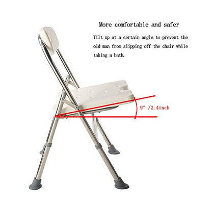 Elderly Assis One-Piece Shower Chair Premium Series Shower Chair with Back Adjustable Bath Chair for Seniors Disabled Injured Pregnant Woman White Supports Up to 330 Lbs - color: Shower Chair 202-8