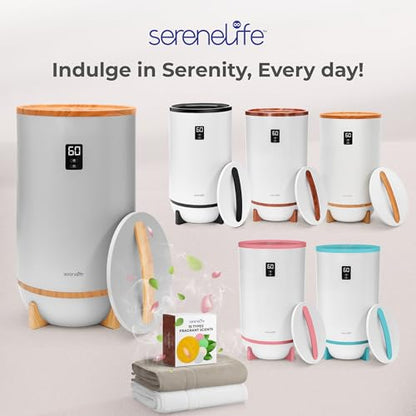 SereneLife Towel Warmers Bucket, with Customized Fragrance for Spa and Bathroom, Luxury Towel Heater Gifts for Him & Her, Auto Shut off, Fits 2 large Towels, Blankets, Bathrobes, PJ's (Grey) - color: Gray