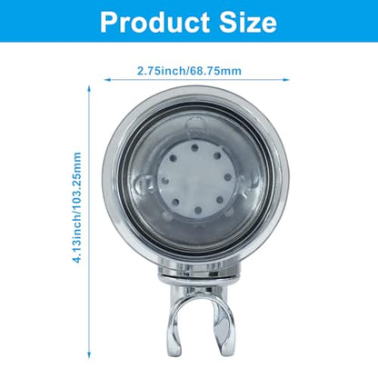 Adjustable Shower Head Holder, Chrome | Wall Mount, Strong Suction Handheld Bracket, Universal Bathroom Mount, For Marble Glass Metal Ceramic