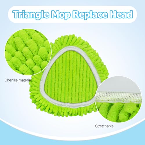 Mop Handle, Chenille Duster & Mop Brush for O-Cedar EasyWring 1-Tank | Mop Handle Combo for O cedar Mop, Mop Replacement for Ocedar Spin Mop, Chenille Duster and Scrub Brush for Wet/Dry Use - size: 2 pack mop heads set