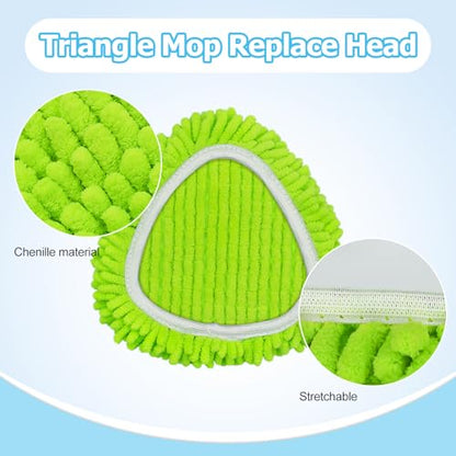 Mop Handle, Chenille Duster & Mop Brush for O-Cedar EasyWring 1-Tank | Mop Handle Combo for O cedar Mop, Mop Replacement for Ocedar Spin Mop, Chenille Duster and Scrub Brush for Wet/Dry Use - size: 2 pack mop heads set