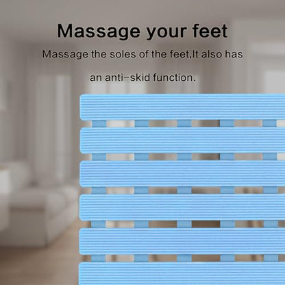 BEMISO Shower Mat Non Slip Bathtub Mat 37.4 x 15.7 Inch Bath Mat for Tub | Suction Cups,Drain Holes,Easy Dry,Easy to Cut,Eco-Friendly - color: Blue, size: 37.4 x 15.7 inches