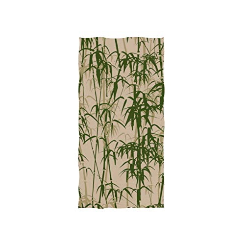 Naanle Green Bamboo Forest On Beige Soft Bath Towel Absorbent Hand Towels Multipurpose for Bathroom Hotel Gym and Spa 30"x15"