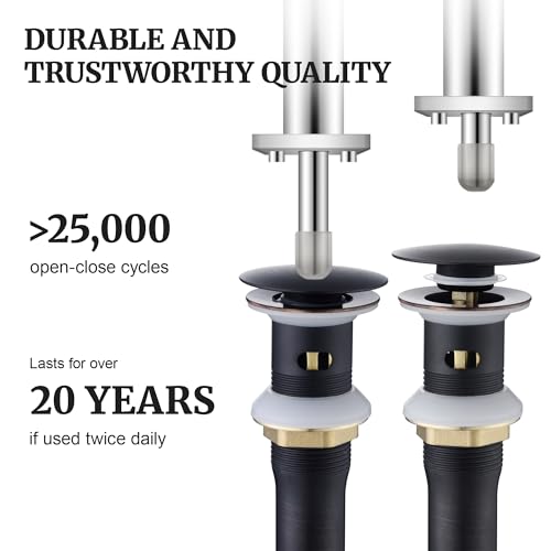 Pop up Sink Drain Stopper with Overflow Oil Rubbed Bronze for Bathroom Vessel Vanity Sink Art Basin，Big Cap Sink Drain with Overflow, Metal Pop-up Drain Strainer with Detachable Basket Stopper - color: Oil Rubbed Bronze, style: with overflow