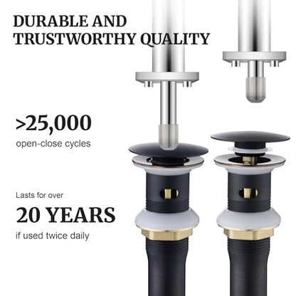 Pop up Sink Drain Stopper with Overflow Oil Rubbed Bronze for Bathroom Vessel Vanity Sink Art Basin，Big Cap Sink Drain with Overflow, Metal Pop-up Drain Strainer with Detachable Basket Stopper - color: Oil Rubbed Bronze, style: with overflow