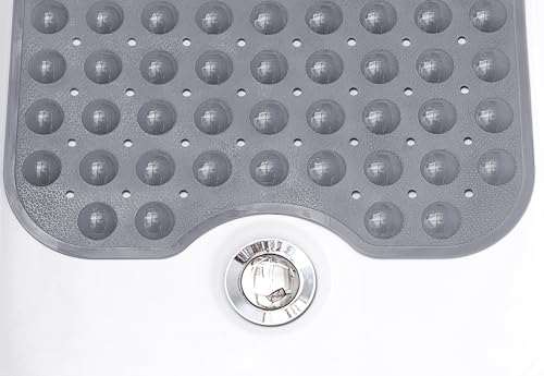 Extra-Long Non-Slip Bathtub & Shower Mat 39”x16” (Smooth/Non-Textured Tubs Only) Safe, Clean, Machine-Washable, Superior Grip&Drainage, Vinyl, Opaque Gray (Grey) - color: Opaque Gray (Grey), size: 39" x 16" (Rectangular)