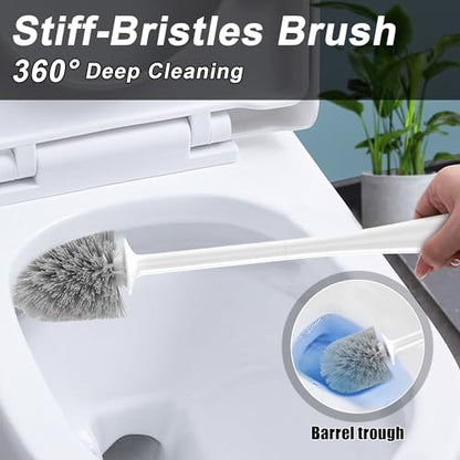 NEWE Toilet Brush and Plunger Set, 2 in 1 Toilet Plunger Heavy Duty, Toilet Brush and Holder with Hidden Tweezers, Toilet Bowl Brush for Bathroom Toilet