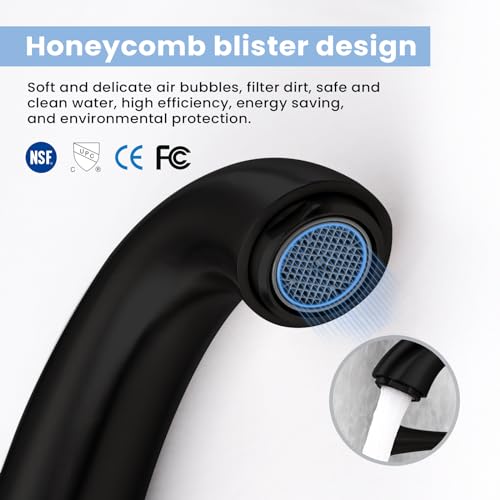 Touchless Bathroom Faucet for 3 Holes 3 Handles, Controlling Temperature & Adjustable Water Flow, Short & Long Induction Modes, Auto Motion Sensor Bathroom Faucet Set Metal Matte Black 29180 - color: 29180Matte Black