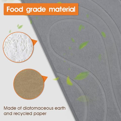 Snuggery Large Stone Drying Mat for Kitchen Counter, 24" x 16" (Dark Gray) | Natural diatomaceous earth, fast absorption, quick drying,non-slip base,one-piece design for drying dishes or under dish rack - size: 24" x 16"