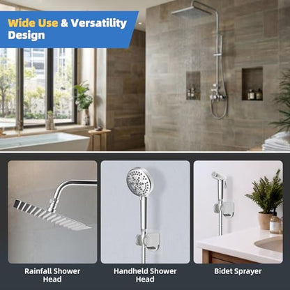 Hibbent All Metal 1 Pack Shower Head Flow Control Valve, G1/2 Brass Shut-off Valve with Metal Handle Lever, Shut OFF Water Flow Control Regulator for Handheld Shower, or Bidet Sprayer, Chrome - color: Chrome