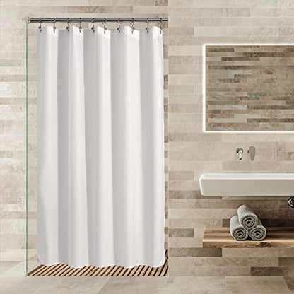 ALYVIA SPRING 54x72 Stall Waterproof Fabric Shower Curtain or Liner White | 2 Magnets, Soft Cloth & Hotel Quality, Machine Washable, Light-Weight, Stall Size - color: White, size: 54"W x 72"L (Pack of 1)