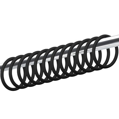 Mabor 12 Pack Shower Curtain Rings, Plastic Easy Snap Hooks for Bathroom, Black PE Shower Rod Hangers with Smooth Slide Design - color: Black