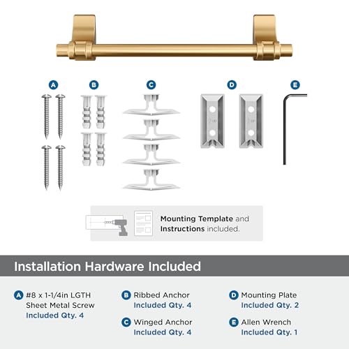 Amerock Davenport Champagne Bronze 9 inch (229 mm) Center-to-Center Towel Bar, BH36055CZ - color: Champagne Bronze, size: 9 Inch (229 mm)