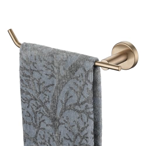 JQK Hand Towel Bar, Champagne Bronze Stainless Steel Towel Ring Holder for Bathroom, 9 Inch Wall Mount Left Hand, TR101-CB - color: Champagne Bronze, size: 9 Inch (Left)