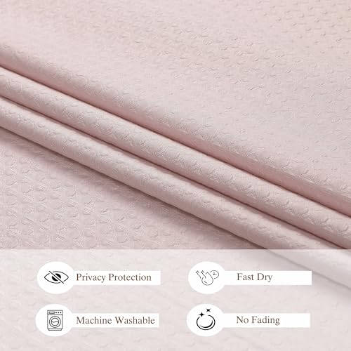 Aiyufeng Pink Shower Curtains for Bathroom，Dot Like Embossed Textured Waterproof Soft Polyester Cloth Shower Curtain，Hotel Spa Machine Washable，72Wx72L - color: Pink, size: 72"W x 72"L (Pack of 1)