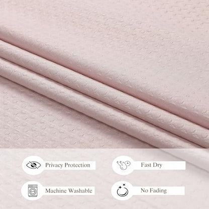 Aiyufeng Pink Shower Curtains for Bathroom，Dot Like Embossed Textured Waterproof Soft Polyester Cloth Shower Curtain，Hotel Spa Machine Washable，72Wx72L - color: Pink, size: 72"W x 72"L (Pack of 1)