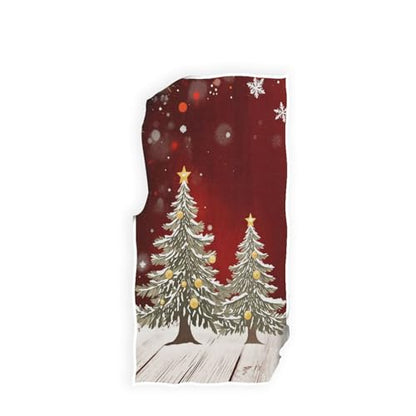 Christmas Tree with Snowflake Hand Towels 16x30 in Bathroom Towel, Retro Wooden Red Small Bath Towel Merry Christmas X-mas Bathroom Decor Gifts - color: Christmas Tree