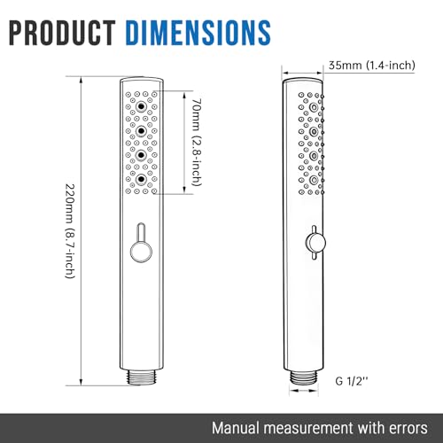 G-Promise All Metal Round 3 Function Handheld Shower Head(Matte Black) | All Metal Construction, 3 Function Modes with Massage, Modern Look, Push Switch, Easy Installation - color: Matte Black, style: Round