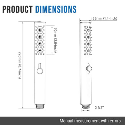G-Promise All Metal Round 3 Function Handheld Shower Head(Matte Black) | All Metal Construction, 3 Function Modes with Massage, Modern Look, Push Switch, Easy Installation - color: Matte Black, style: Round