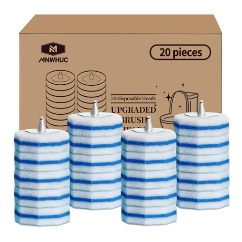 Toilet Bowl Cleaner Wand Refills Compatible with CLOROX, 20 Count Disposable Toilet Brush Refills, Replacement Heads for Toilet Cleaning System, Blue - style: 20 refflls（Without handle）