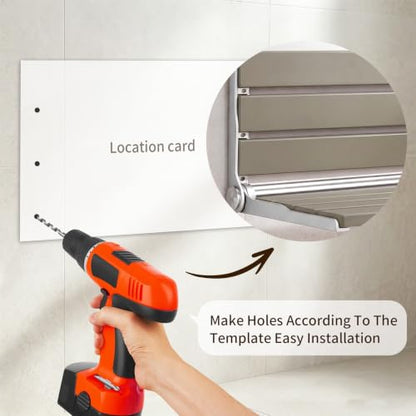 Wall Mount Shower Seat 18" for Adults | Shower Bench Wall Mount for Inside Shower, Fold Down Shower Seat, Shower Seats for Adults - color: Grey & Stainless Steel & Silver