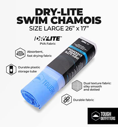 Tough Outfitters Quick Dry Towel - Travel Towel Fast Drying Lightweight - Compact Microfiber Towels for Body Camping Swim Beach Camp Backpacking - Quick Dry for Swimmers - color: Medium - 13" X 17 " - Blue