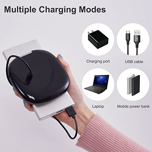 Mocado Compact LED Magnifying Travel Makeup-Mirror - 4 inches 1X/10X Magnification Small Hand Pocket Dimmable Double Sided USB Rechargeable Touch Screen, Portable Tabletop Cosmetic (Black) | Double Sides Lighted, 3 Colors Lighting, 0-100% Brightness, Diam